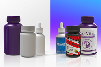 put your product label on realistic 3d bottle mockup