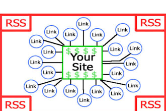 make 50 profile backlinks and an RSS feed of the links, submit the feed to 10 rss sites, and ping all the links