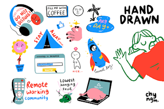 draw illustration, line art or doodle for your product
