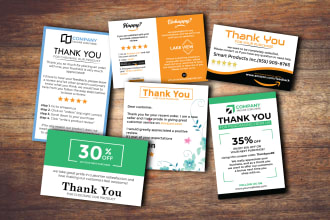 design amazon thank you card, product insert, package insert