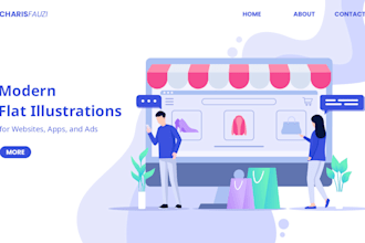 create modern flat illustrations for websites, apps, ads