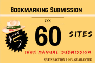 do 60 bookmark submission manually on high PR sites