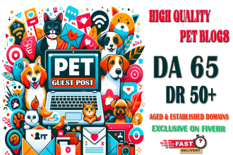 write pet guest posts in da 65 blogs off page SEO