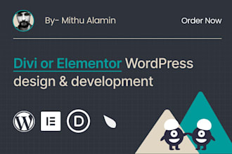 design divi or elementor wordpress website