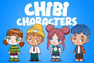 design a vector chibi character for 2d animation and video games