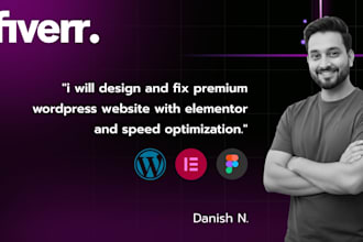 design and fix premium wordpress website with elementor and speed optimization
