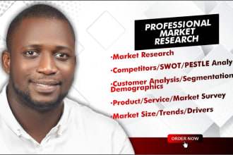 conduct an extensive market research, web research, analysis, and product survey