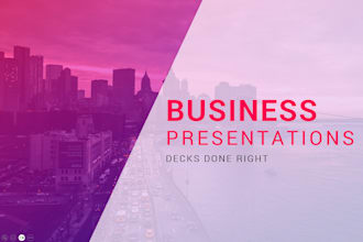 design business presentations and pitch decks on powerpoint and canva