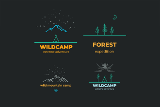 illustrate outdoor camping logo