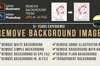 remove white background from jpeg, png, eps or ai illustrator file