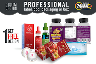 provide label, cbd, packaging or box design