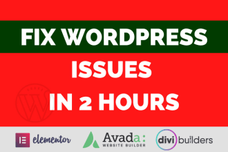 fix wordpress, elementor pro, divi issues, build website SEO audit