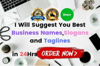 create 40 attractive business names or slogans or taglines