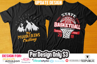 do bulk t shirt design for merch or print on demand business