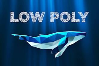 create 3d model in low poly style