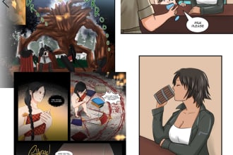 create profesional comic or manga or webtoon page or book