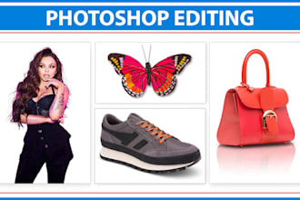 do any background removal, product photo retouching and create drop shadow