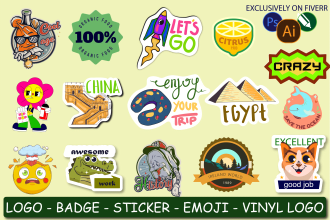 do all kind of custom sticker, logo, badge, product label, patch, emoji, decals