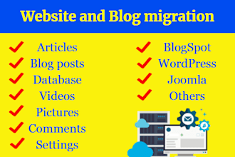 migrate, move, blog or website to new hosting