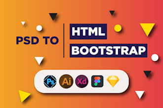 convert xd to HTML,figma to HTML sketch to HTML, PSD to HTML cross browser