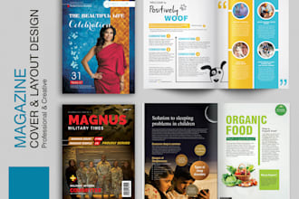 do professional magazine layout, cover and, product catalog design
