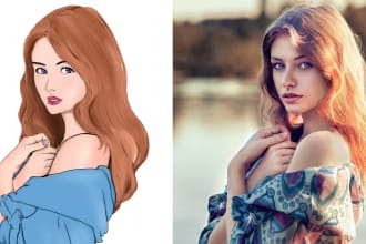 draw beautiful anime art for a girl or guy, portrait