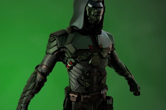 do character or creature sculpting, topology, uvs, textures, design