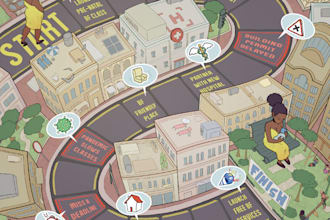 create a detailed and beautiful board game illustration