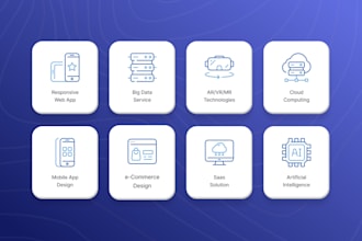 design express modern button icons for website landing page
