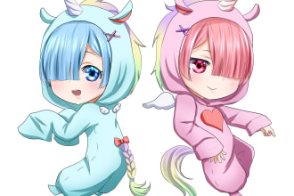 draw cute anime chibi for you