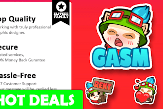 create custom kick or twitch emotes design