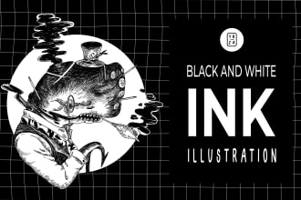 draw ink and pencil illustration for you