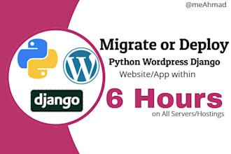 deploy and migrate wordpress python django  app