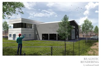make realistic 3d render of architecture and interior design building model