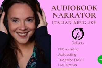 be your audiobook narrator in english and italian