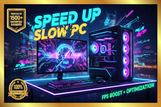 speed up, fps boost gaming computer, fix slow PC optimization,laptop performance