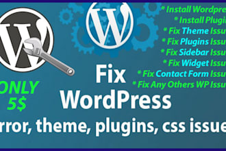 fix any wordpress error, issues, bugs on your wordpress site
