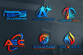design plumbing heating cleaning hvac oil gas business logo