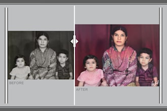 do photo editing, retouching, restoring, enhancement, color correction