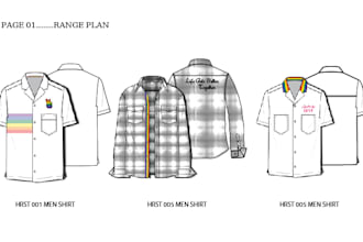 create a fashion or apparel flat sketch and tech pack