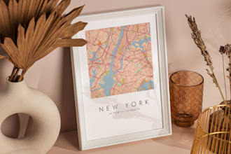 design any city map of your choice on a professional poster