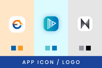 design 2 creative mobile app icon logo for android IOS
