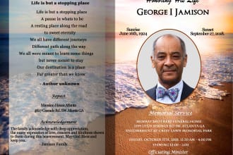 design obituary, eulogy, funeral program in 3hrs