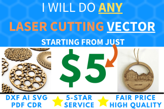draw custom vector file for laser cutting dxf svg ai cdr pdf