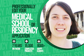 edit your personal statement for fellowship, medical school, or residency