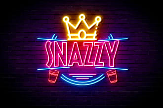 design 3d neon logo, custom neon sign, lighting animation
