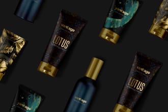 design luxury cosmetic product packaging and label design