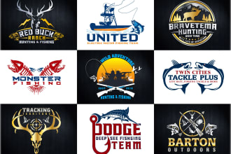 design hunting fishing outdoor and adventure logo