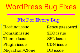 fix wordpress bugs, wordpress errors fix
