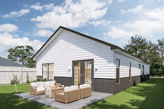 create 3d exterior, facade for house